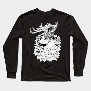 Non-typical Quartz Buck - Black and White Long Sleeve T-Shirt